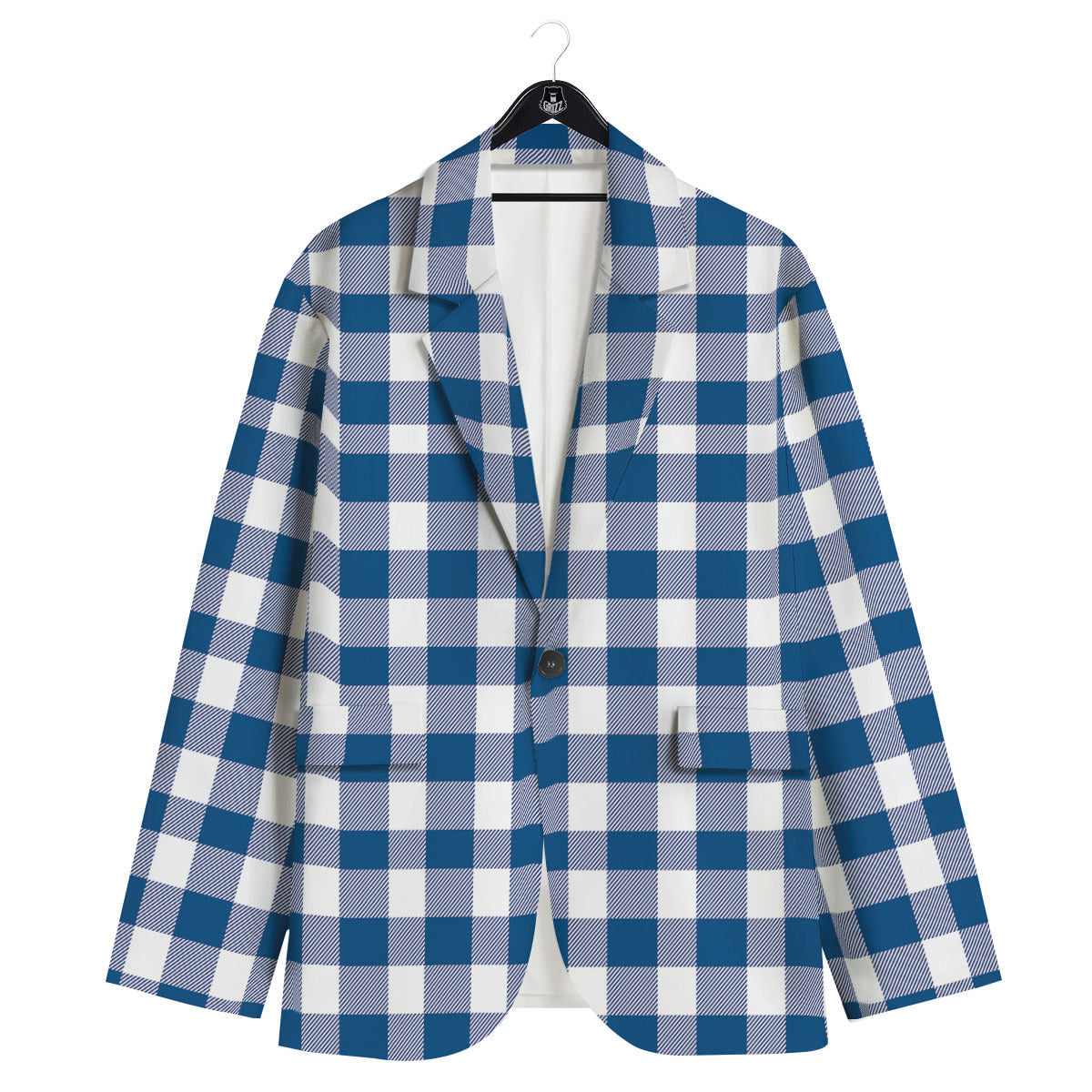 Buffalo Check Blue Print Pattern Men's Sport Coat-grizzshop