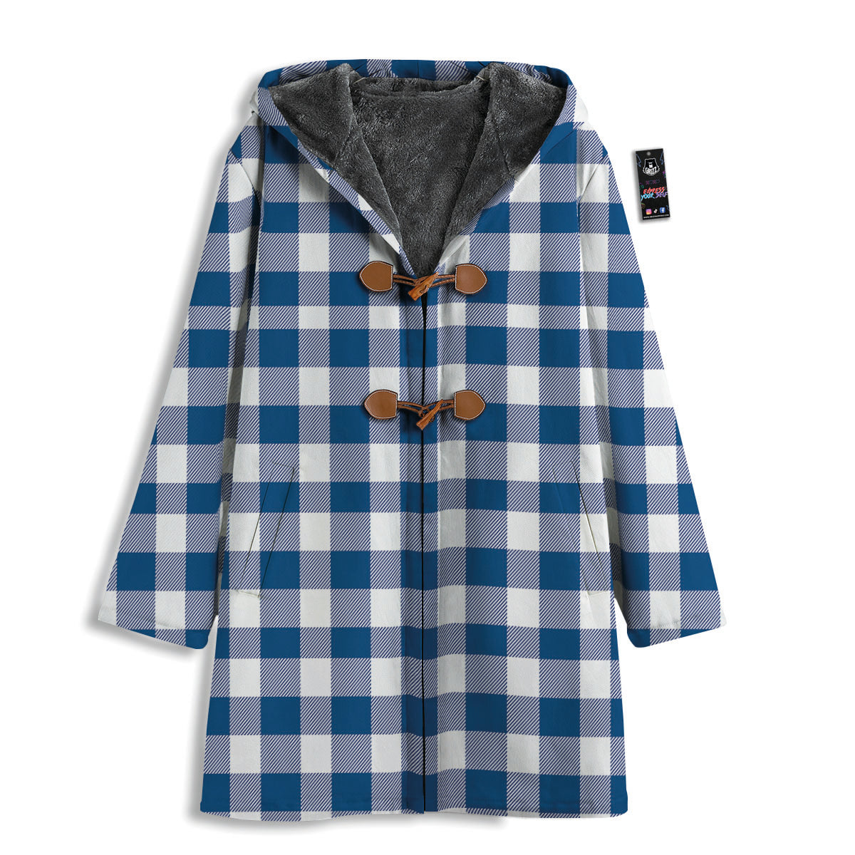 Buffalo Check Blue Print Pattern Men's Windbreaker Jacket-grizzshop