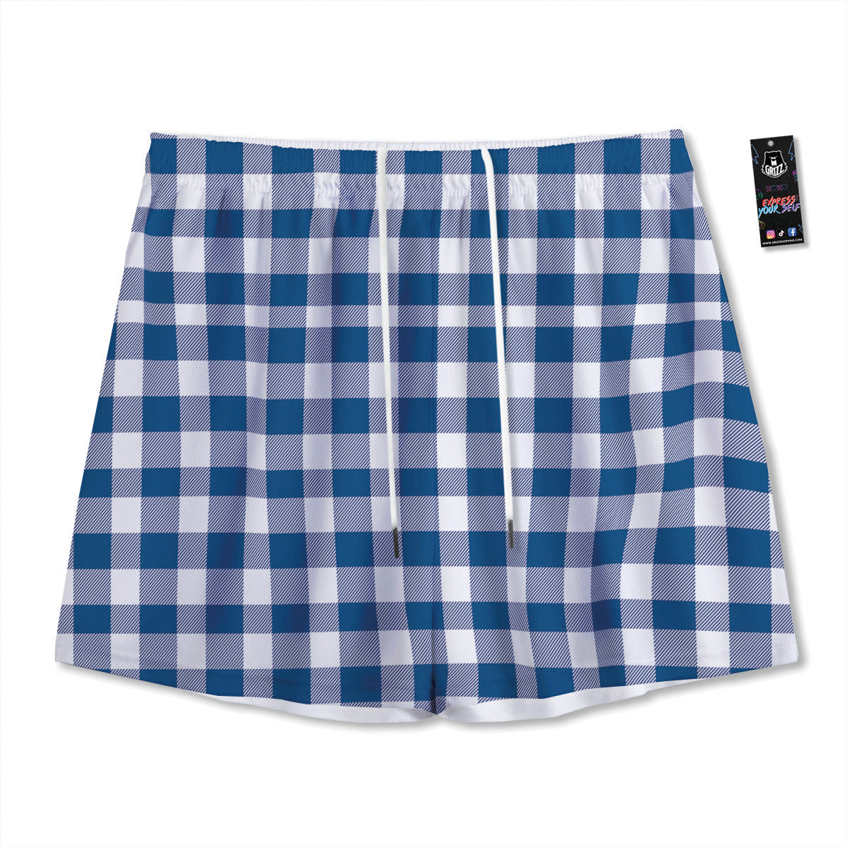 Camouflage White And Grey Print Mesh Shorts