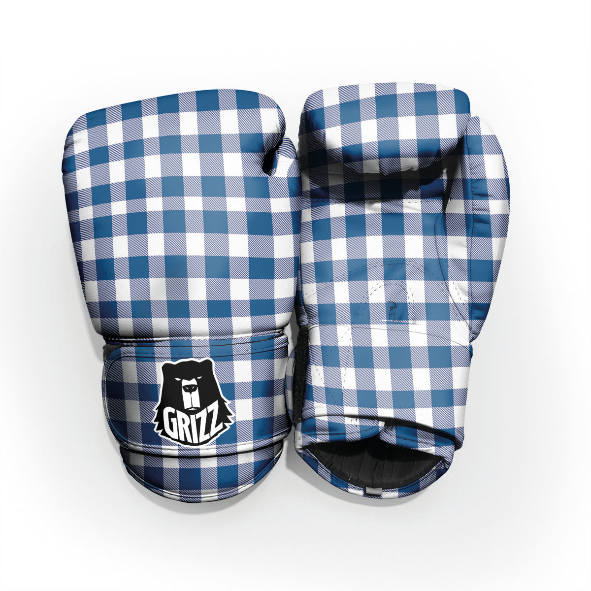 Buffalo Check Blue Print Pattern Pro Boxing Glove