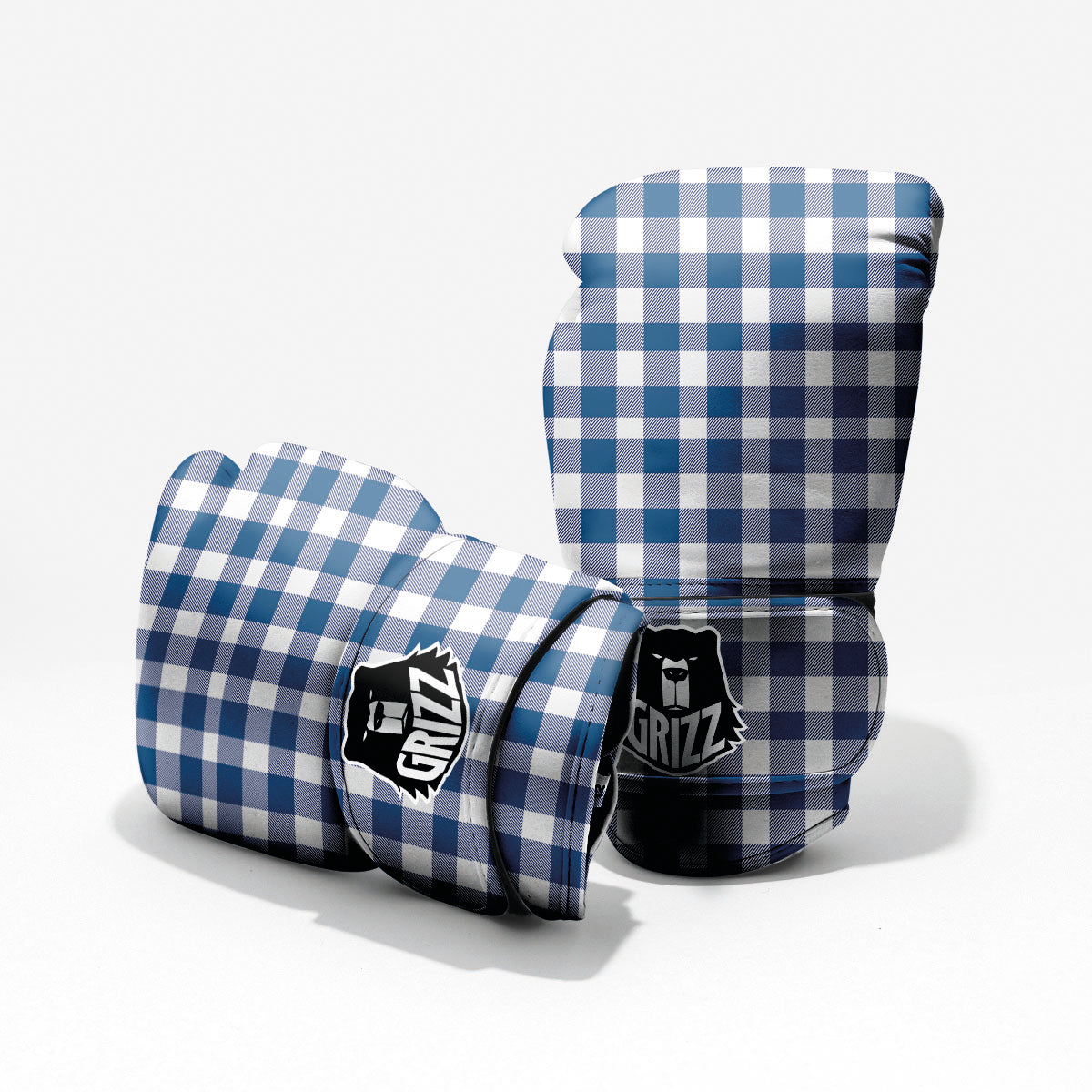 Buffalo Check Blue Print Pattern Pro Boxing Glove