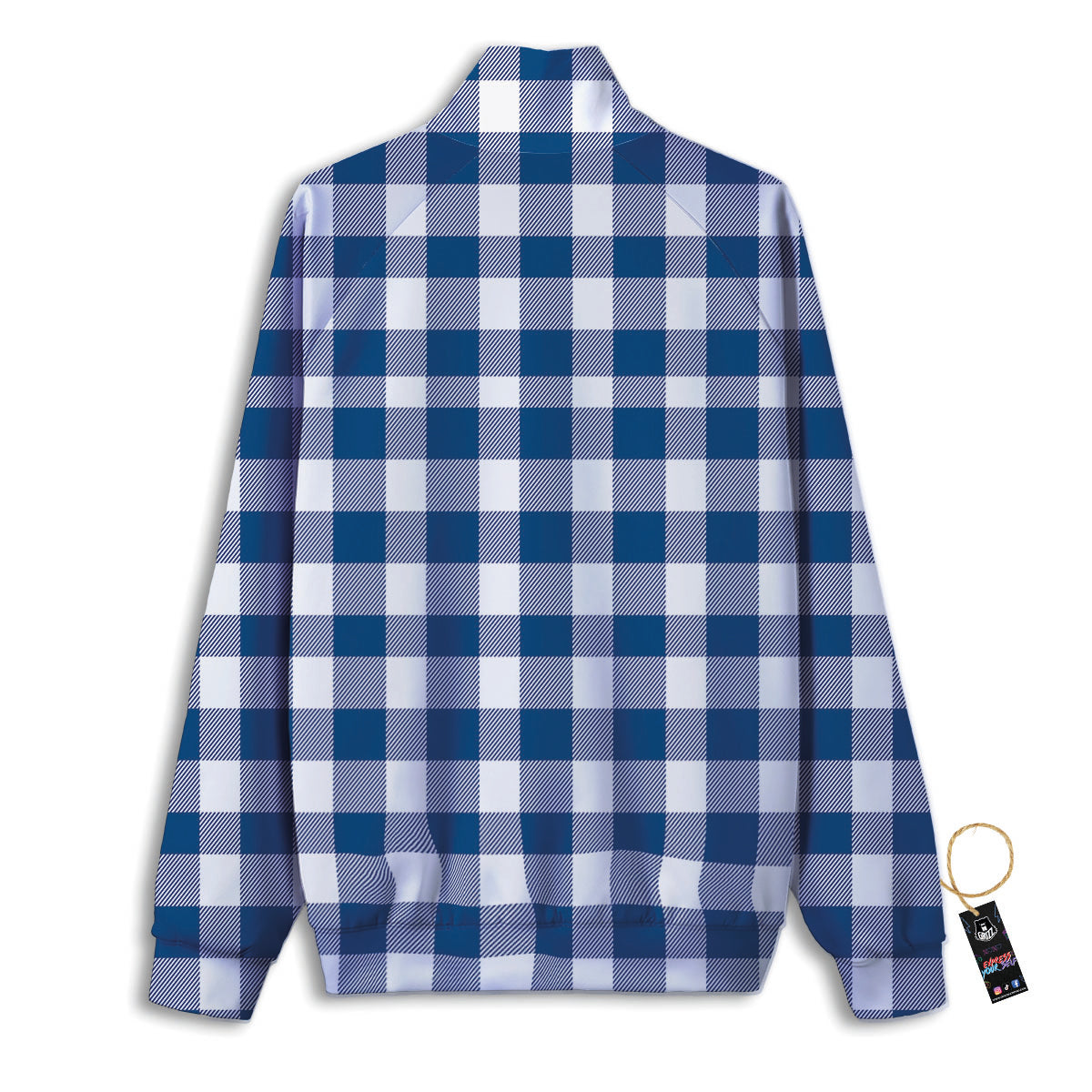 Buffalo Check Blue Print Pattern Track Jacket-grizzshop