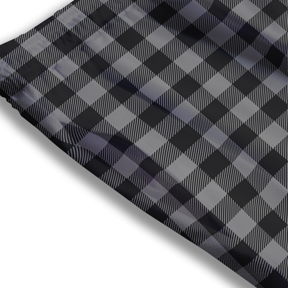 Buffalo Check Dark Grey And Black Print Mesh Shorts