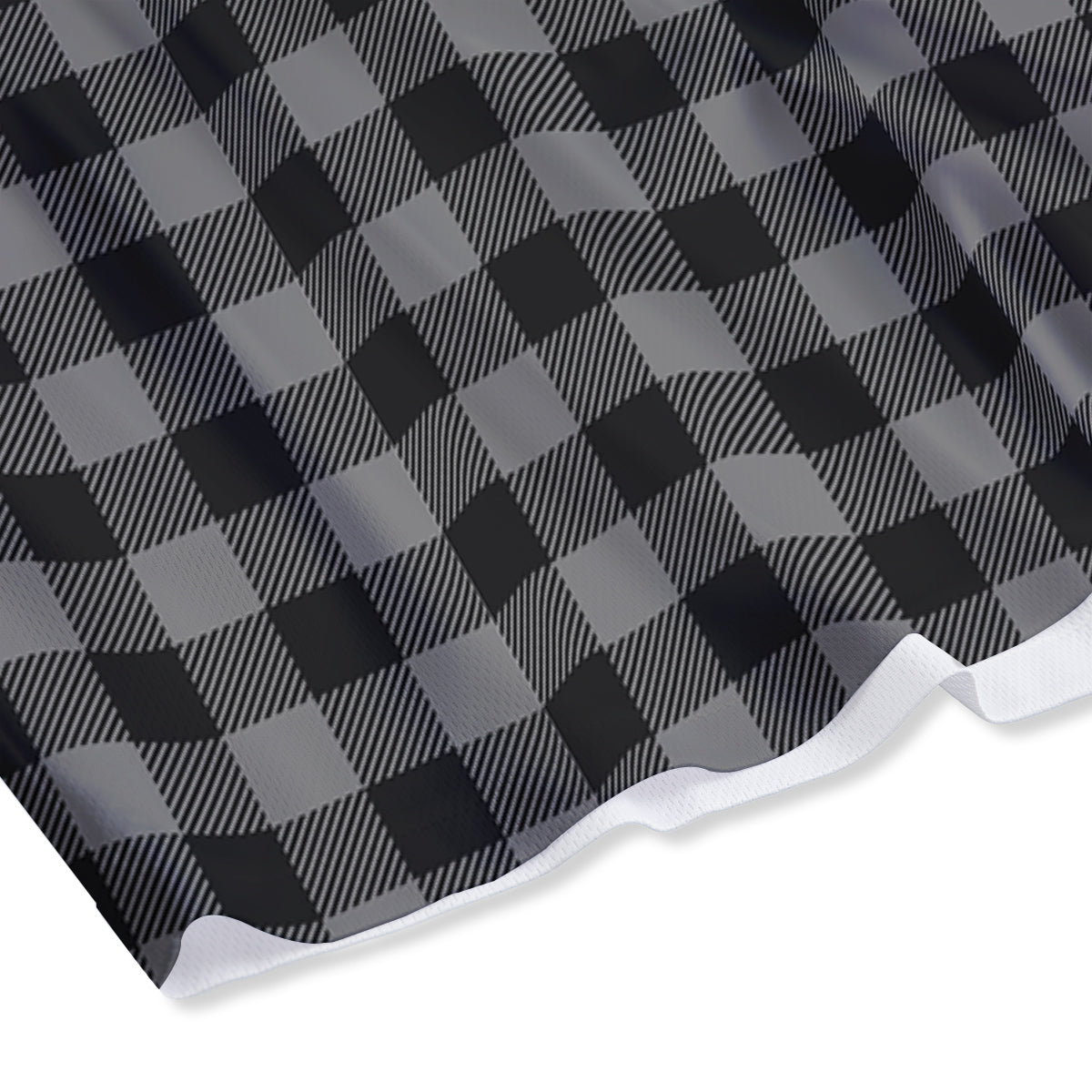 Buffalo Check Dark Grey And Black Print Mesh Shorts