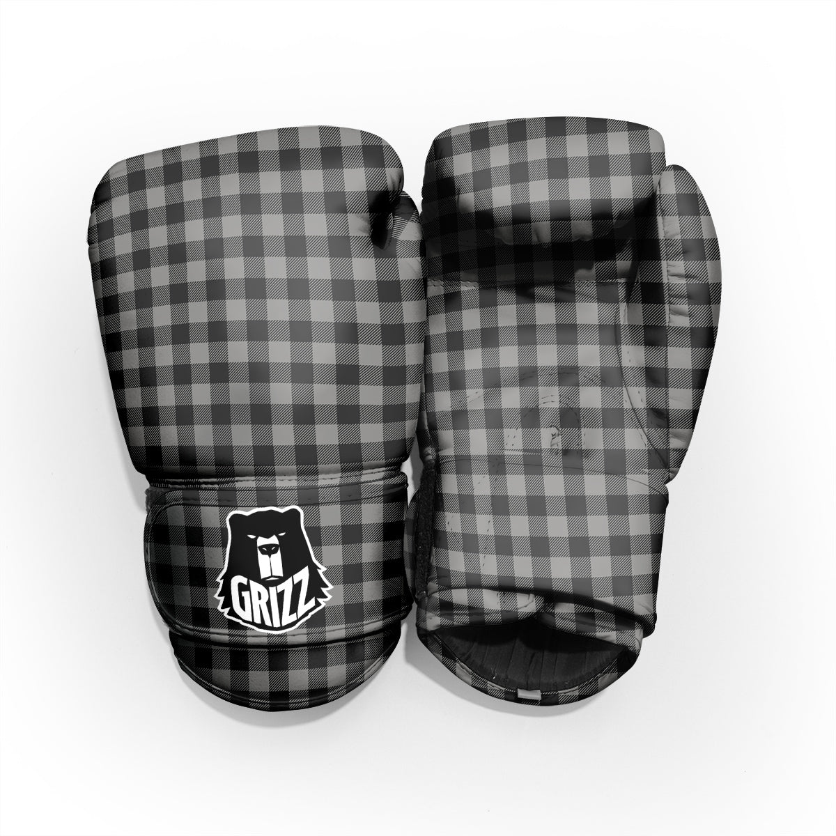 Buffalo Check Dark Grey And Black Print Pro Boxing Glove