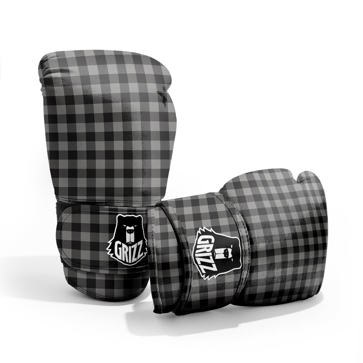 Buffalo Check Dark Grey And Black Print Pro Boxing Glove