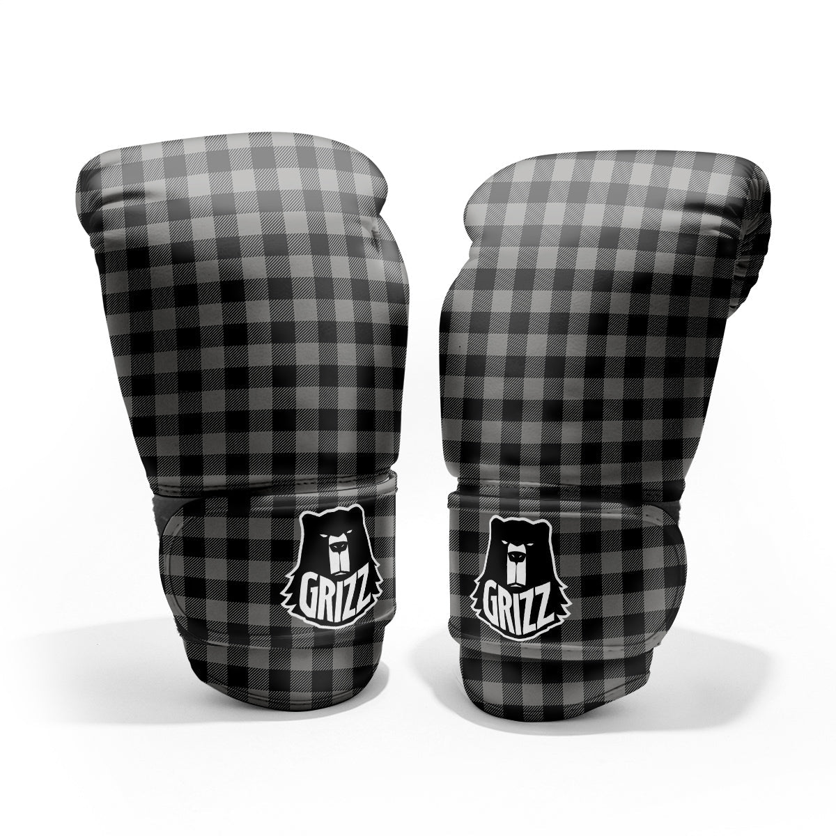 Buffalo Check Dark Grey And Black Print Pro Boxing Glove