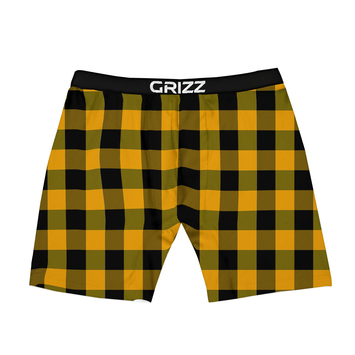 Buffalo Check Fire Yellow Print Pattern Boxer Briefs-grizzshop