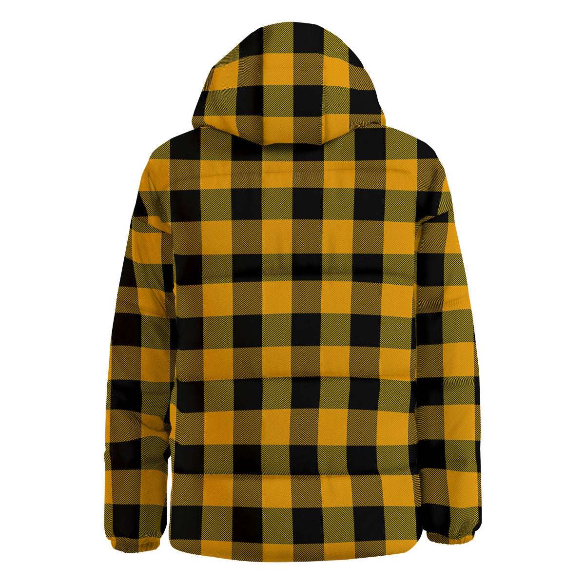 Buffalo Check Fire Yellow Print Pattern Down Jacket-grizzshop
