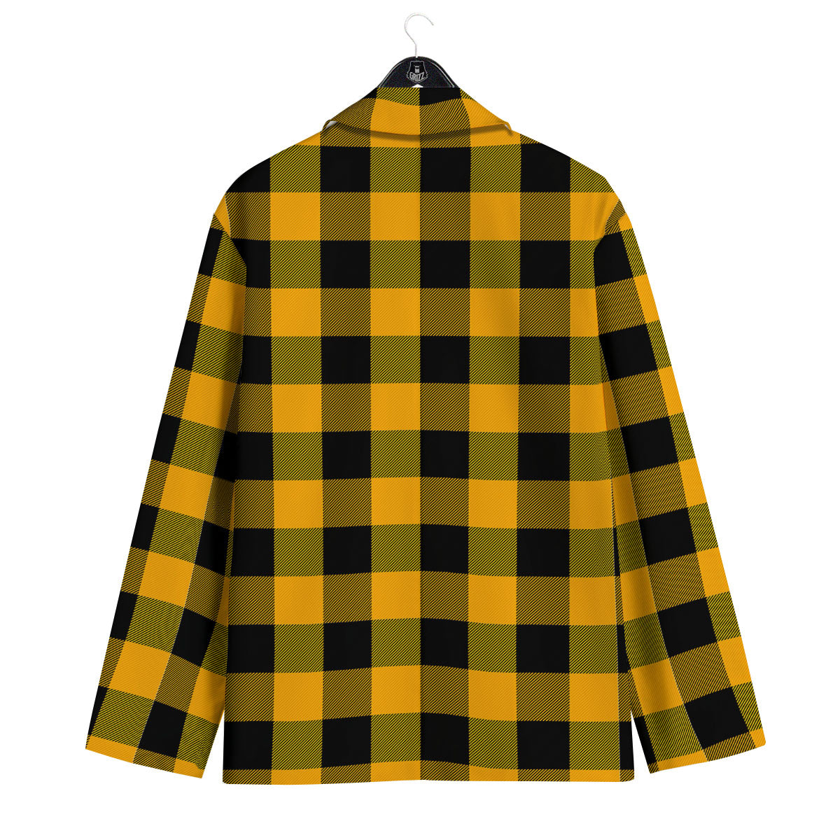 Buffalo Check Fire Yellow Print Pattern Men's Sport Coat-grizzshop