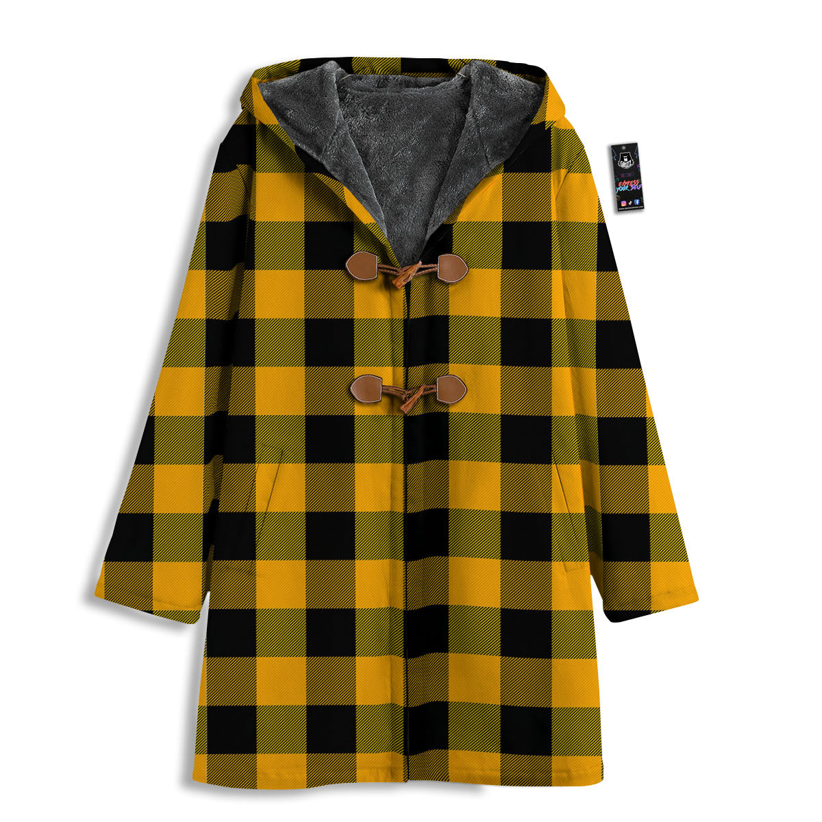 Buffalo Check Fire Yellow Print Pattern Men's Windbreaker Jacket-grizzshop