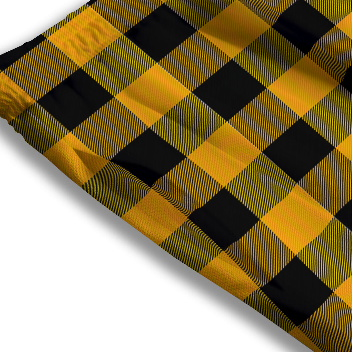 Buffalo Check Fire Yellow Print Pattern Mesh Shorts