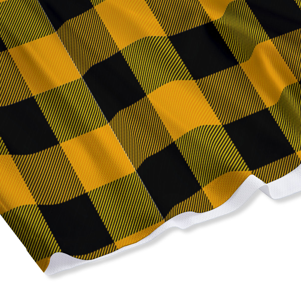 Buffalo Check Fire Yellow Print Pattern Mesh Shorts