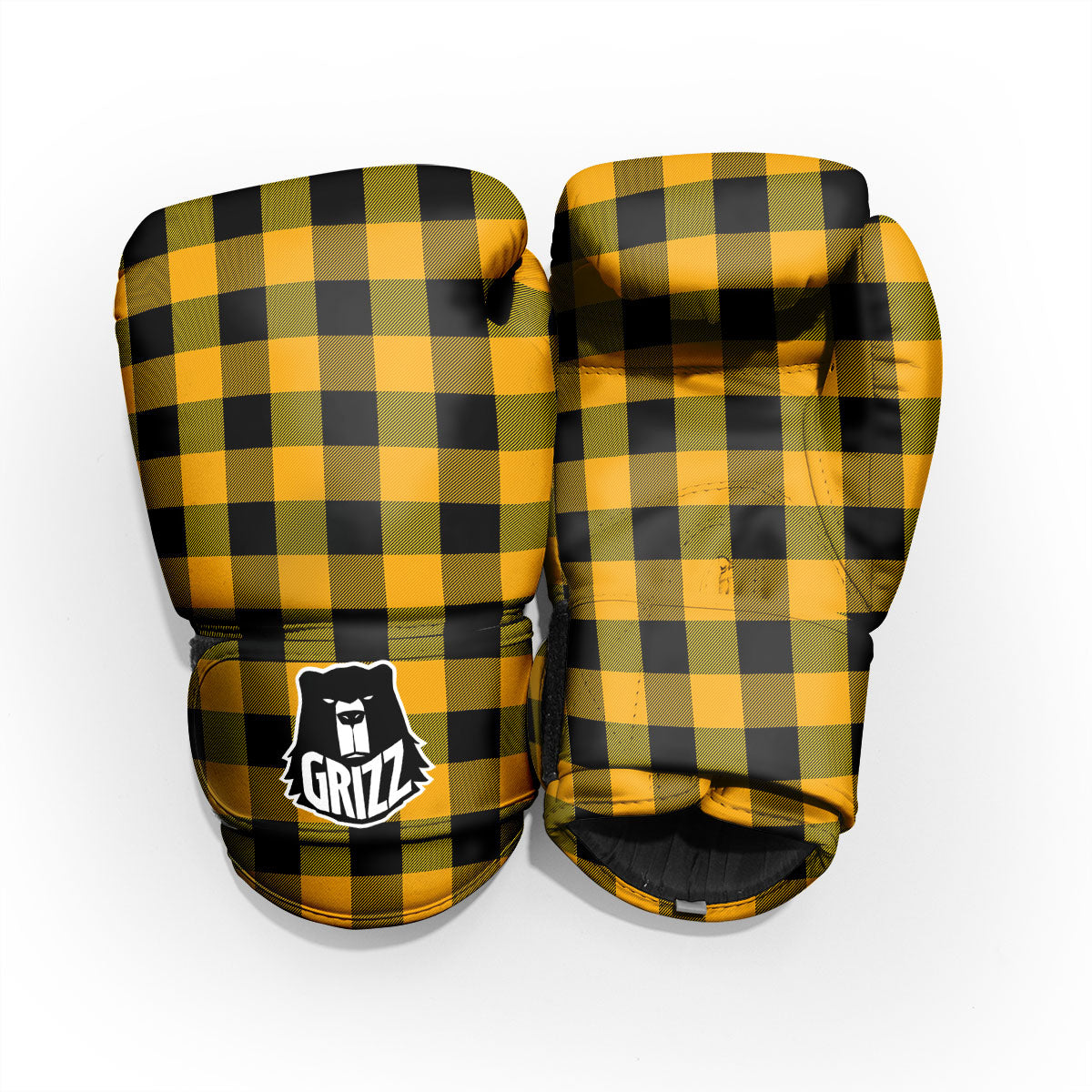 Buffalo Check Fire Yellow Print Pattern Pro Boxing Glove