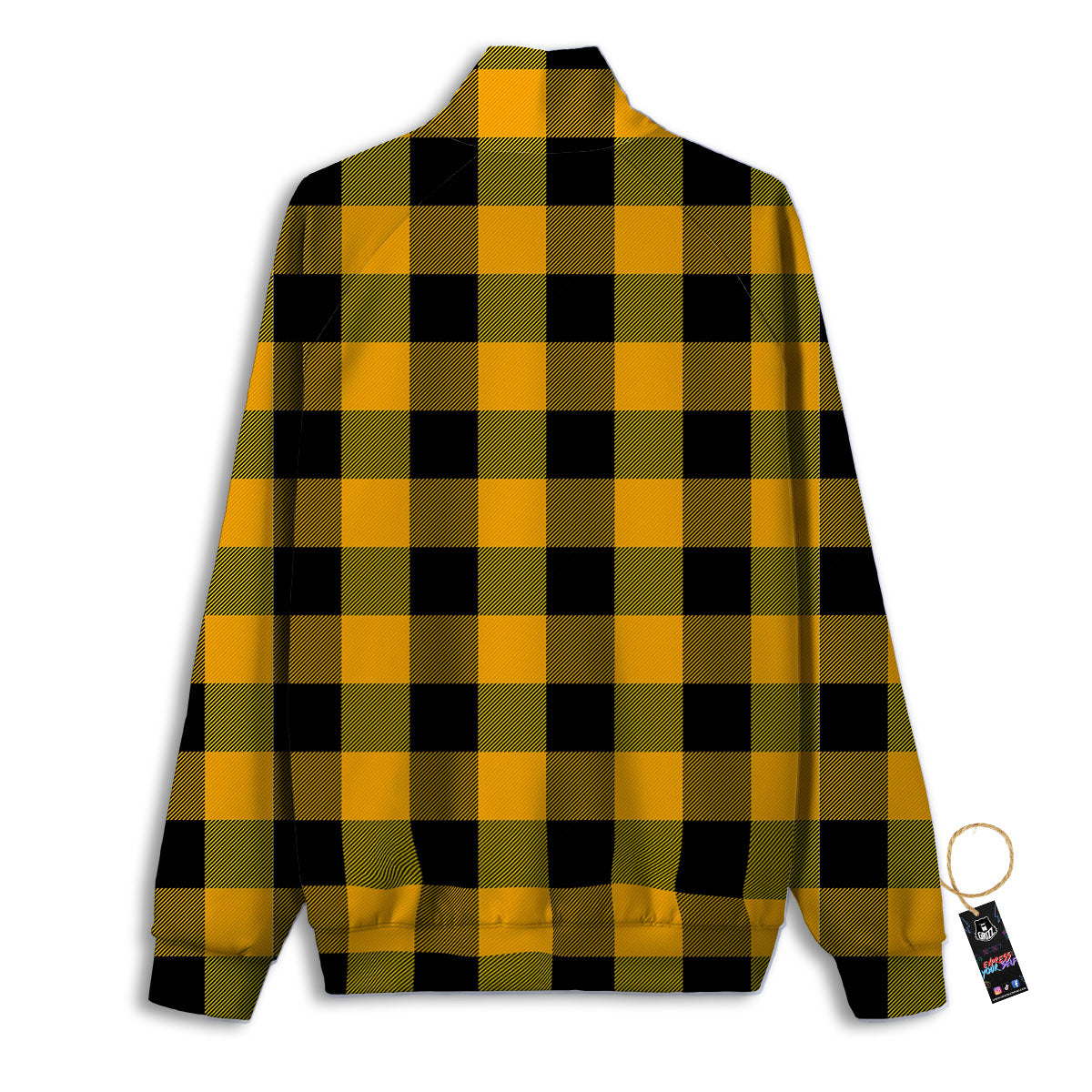 Buffalo Check Fire Yellow Print Pattern Track Jacket-grizzshop