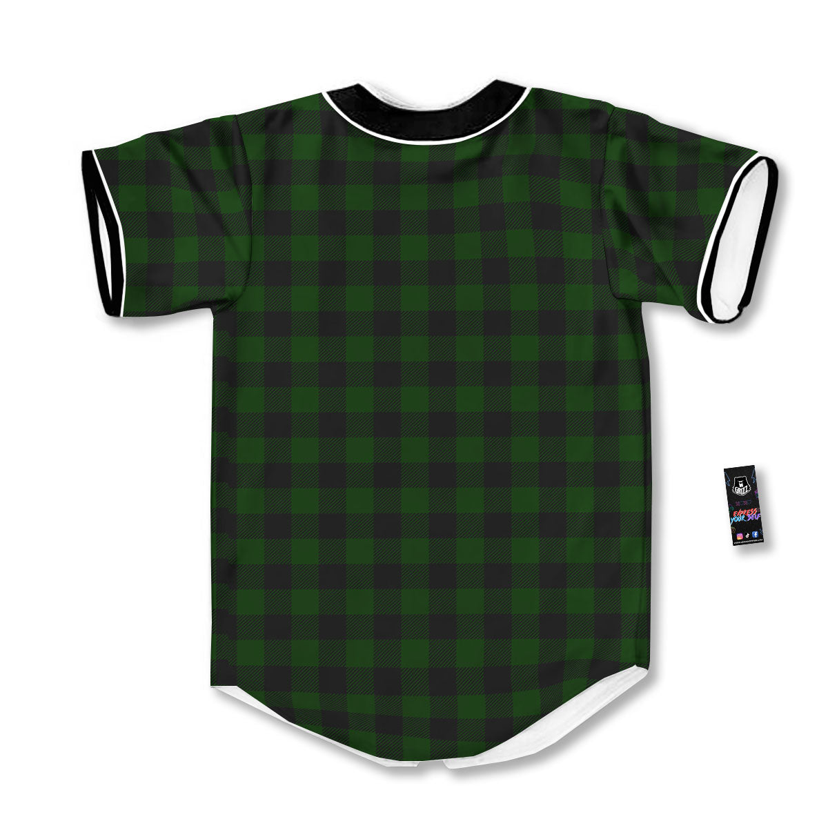Buffalo Check Forest Green Print Pattern Baseball Jersey-grizzshop