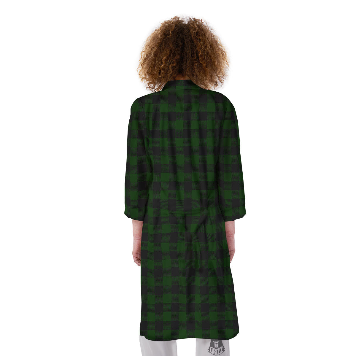 Buffalo Check Forest Green Print Pattern Kimono-grizzshop