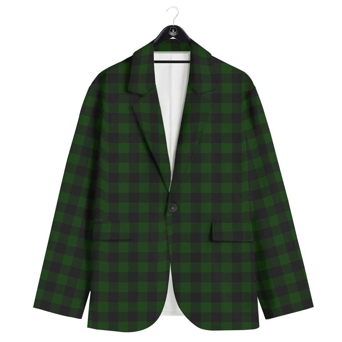 Buffalo Check Forest Green Print Pattern Men's Sport Coat-grizzshop