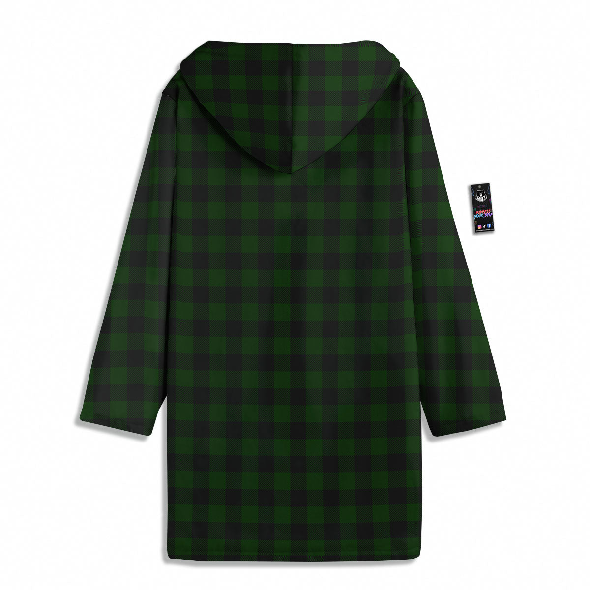 Buffalo Check Forest Green Print Pattern Men's Windbreaker Jacket-grizzshop