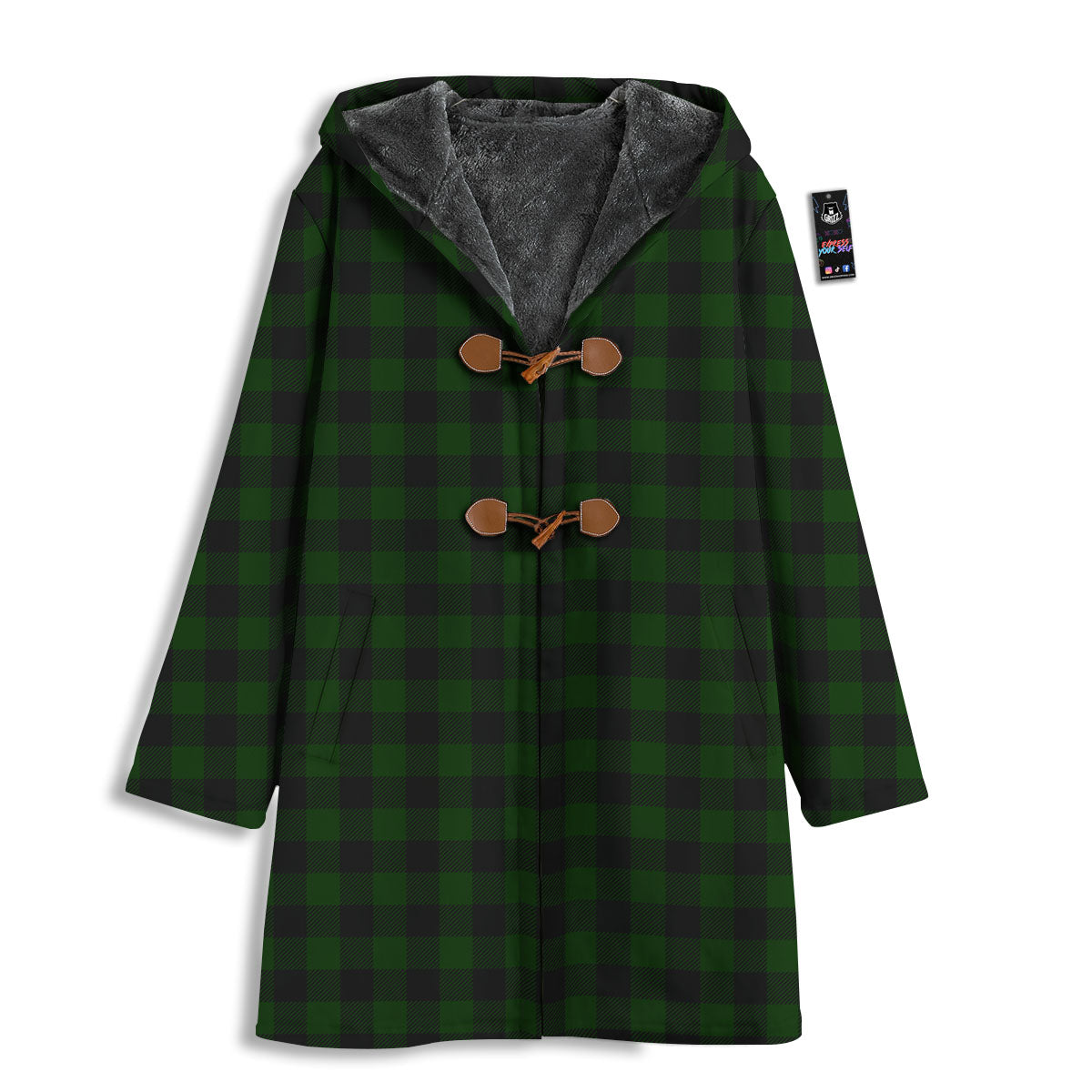 Buffalo Check Forest Green Print Pattern Men's Windbreaker Jacket-grizzshop