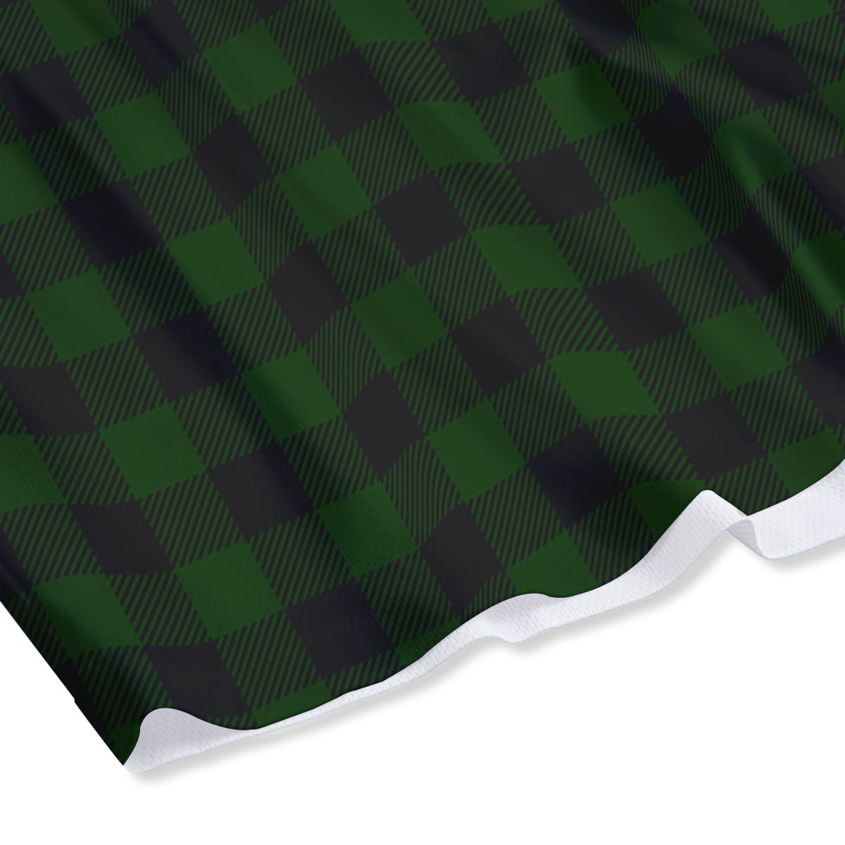 Buffalo Check Forest Green Print Pattern Mesh Shorts