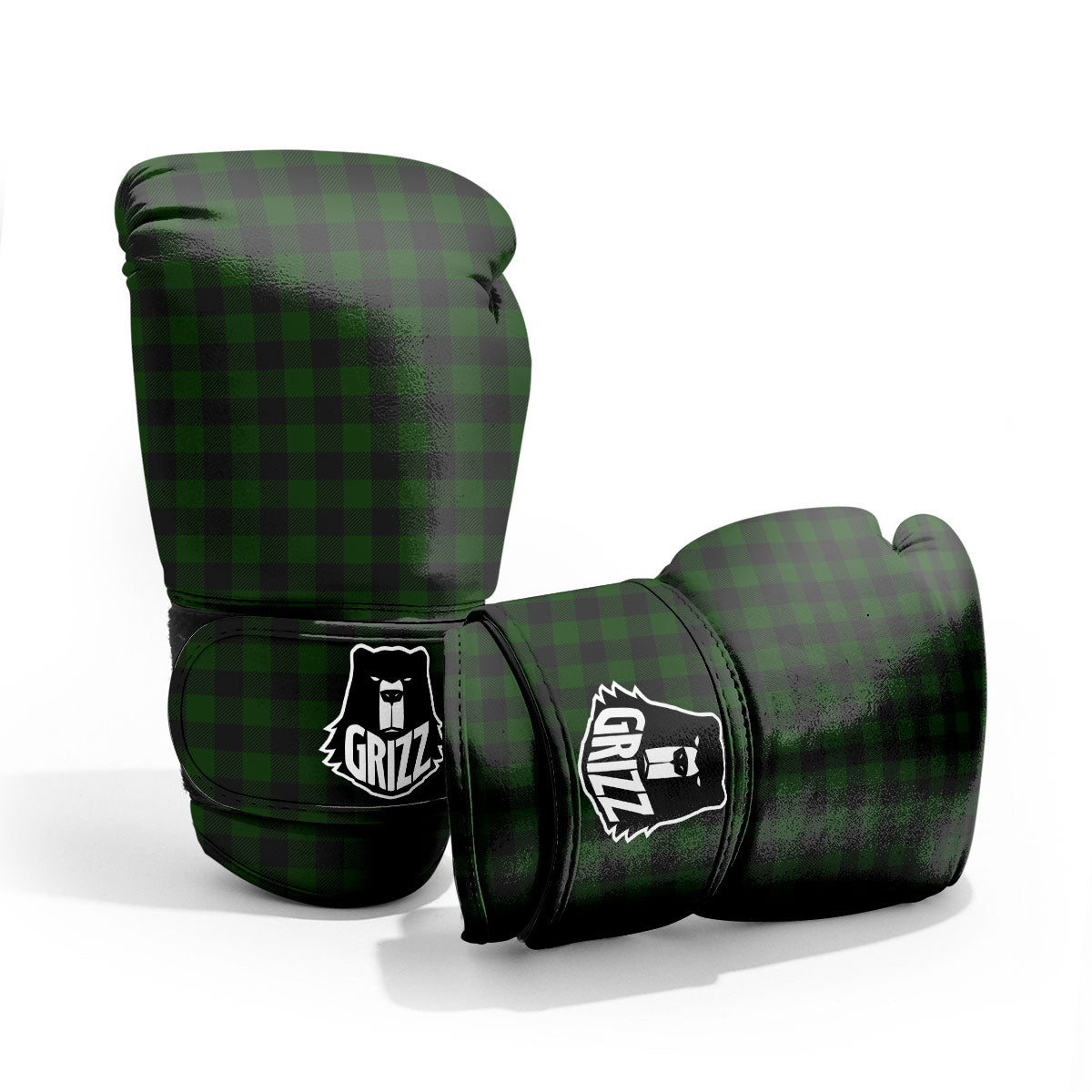 Buffalo Check Forest Green Print Pattern Pro Boxing Glove