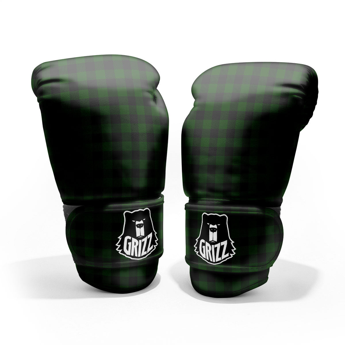 Buffalo Check Forest Green Print Pattern Pro Boxing Glove