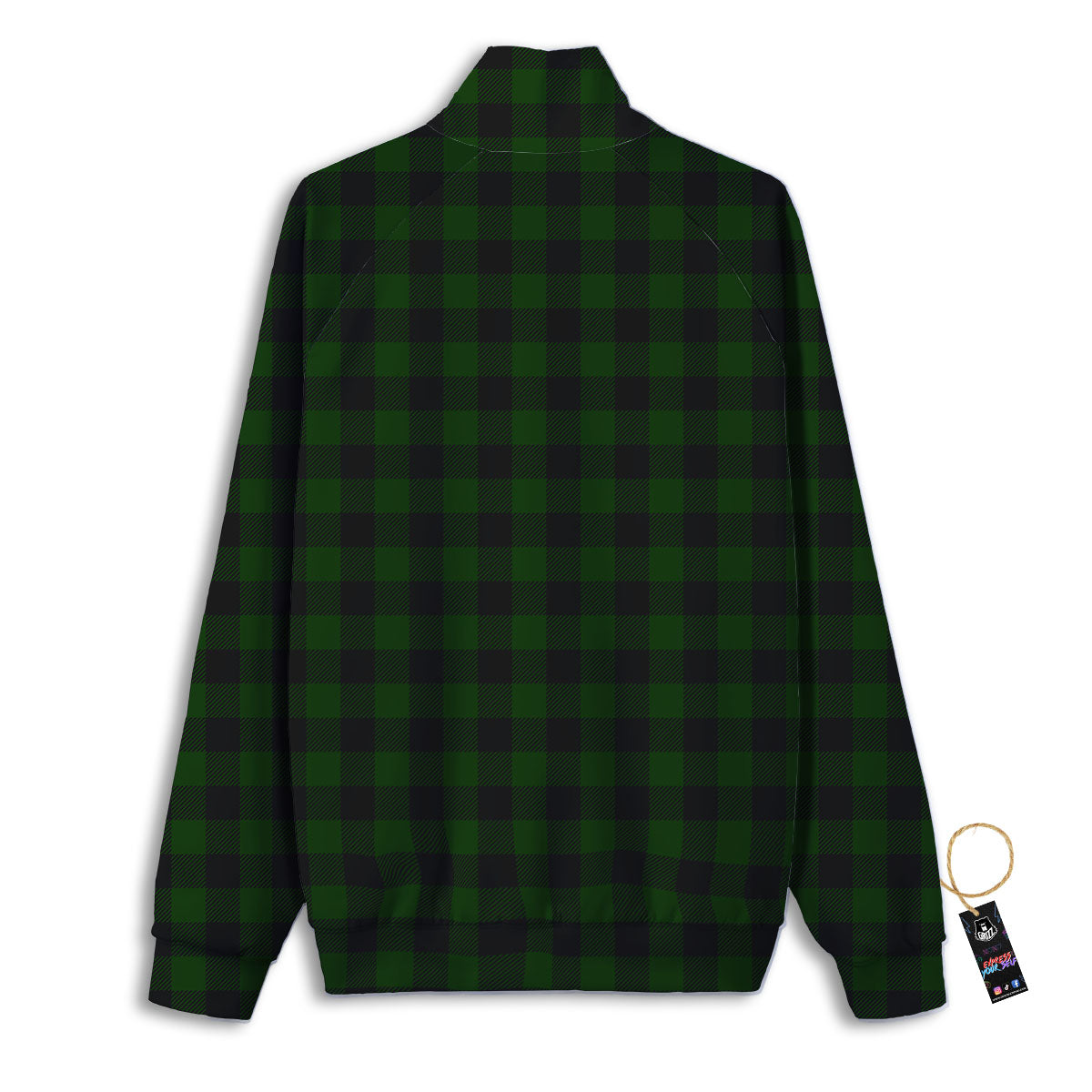 Buffalo Check Forest Green Print Pattern Track Jacket-grizzshop
