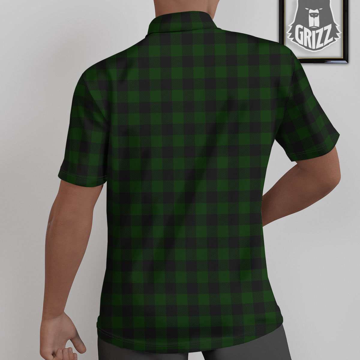 Buffalo Check Forest Green Print Pattern Untucked Shirts-grizzshop