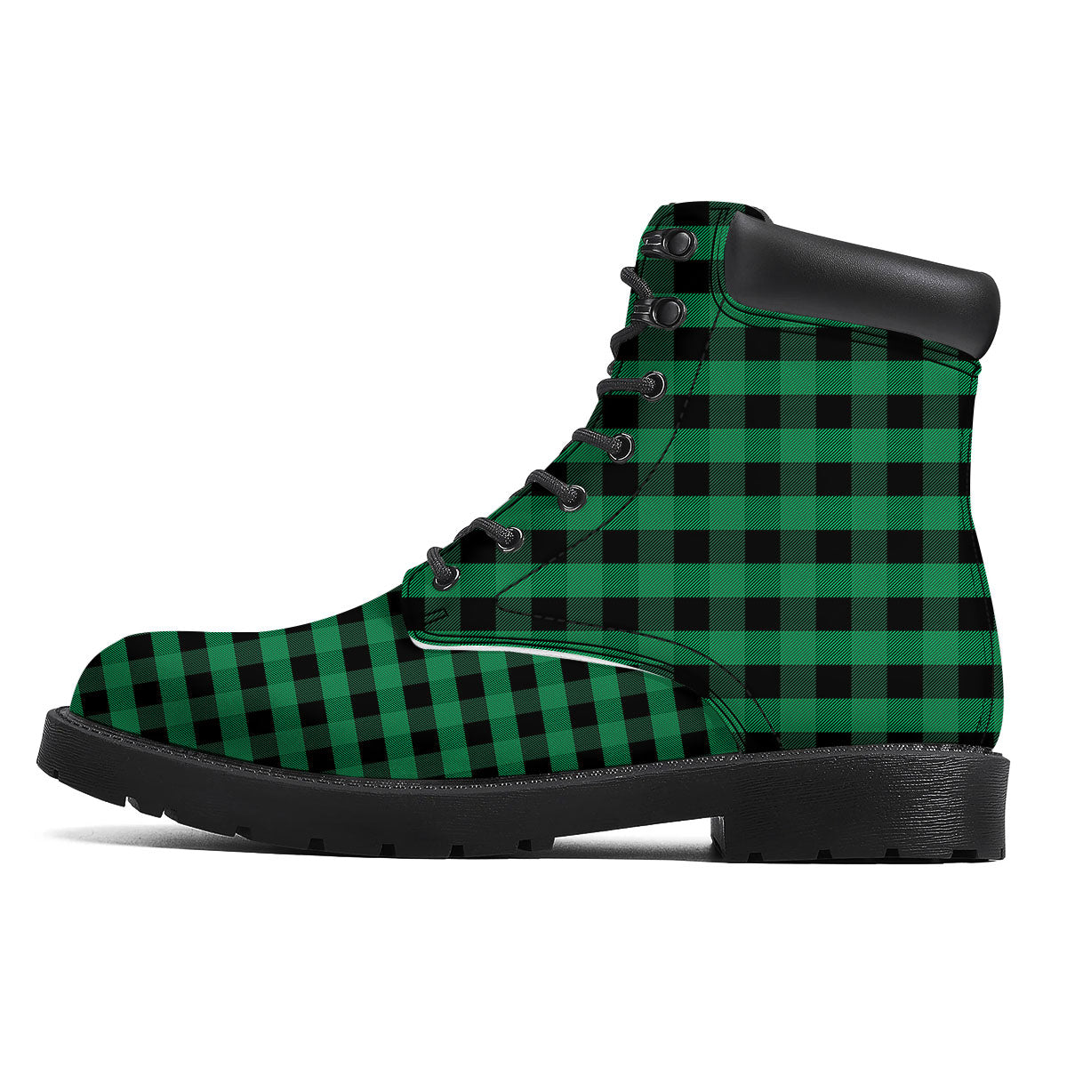 Buffalo Check Green Print Pattern Boots-grizzshop