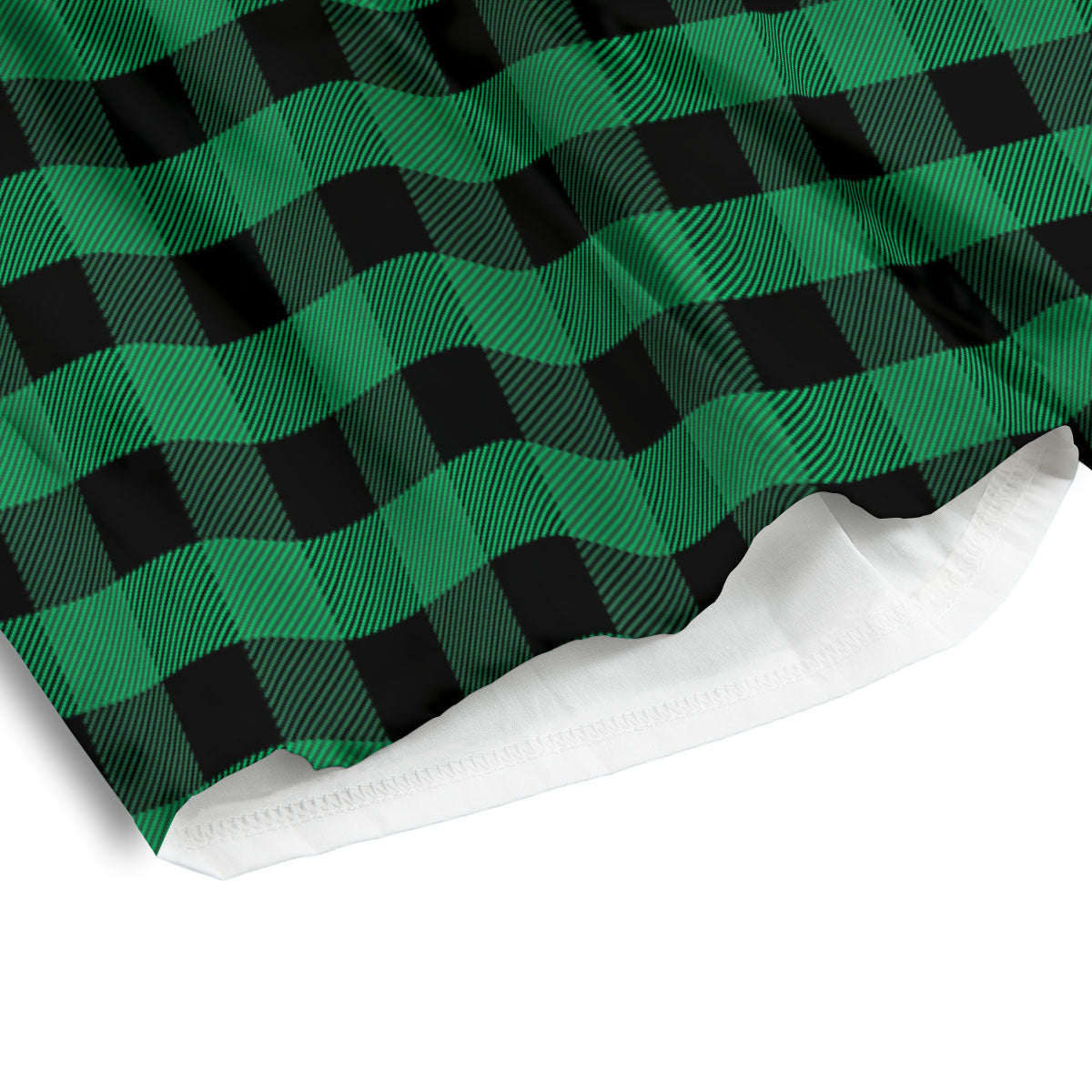 Buffalo Check Green Print Pattern Men's Athletic Shorts