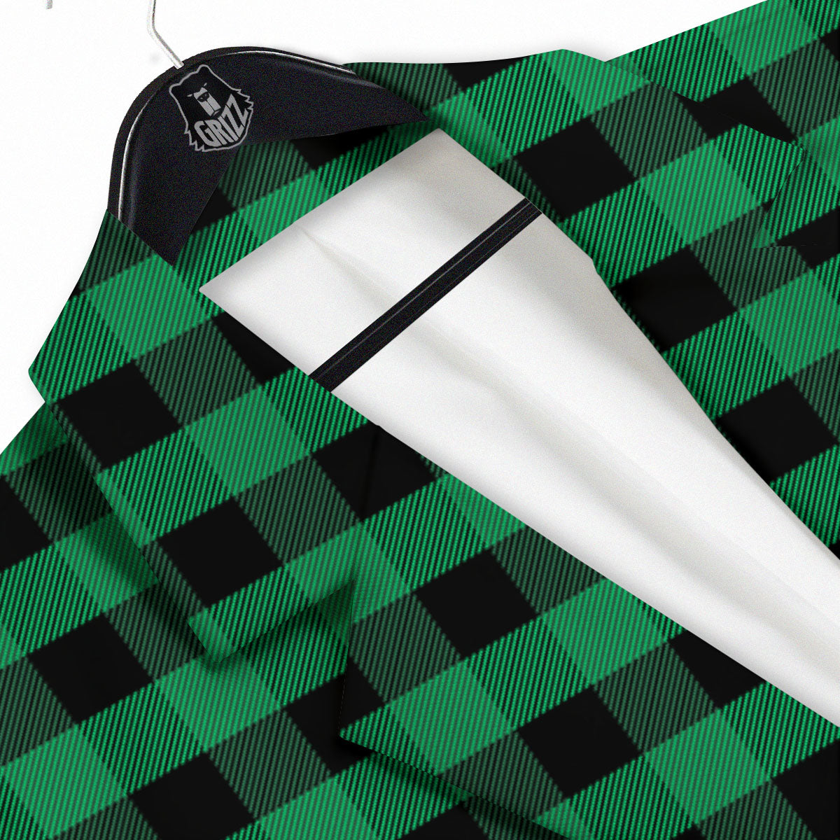 Buffalo Check Green Print Pattern Men's Sport Coat-grizzshop