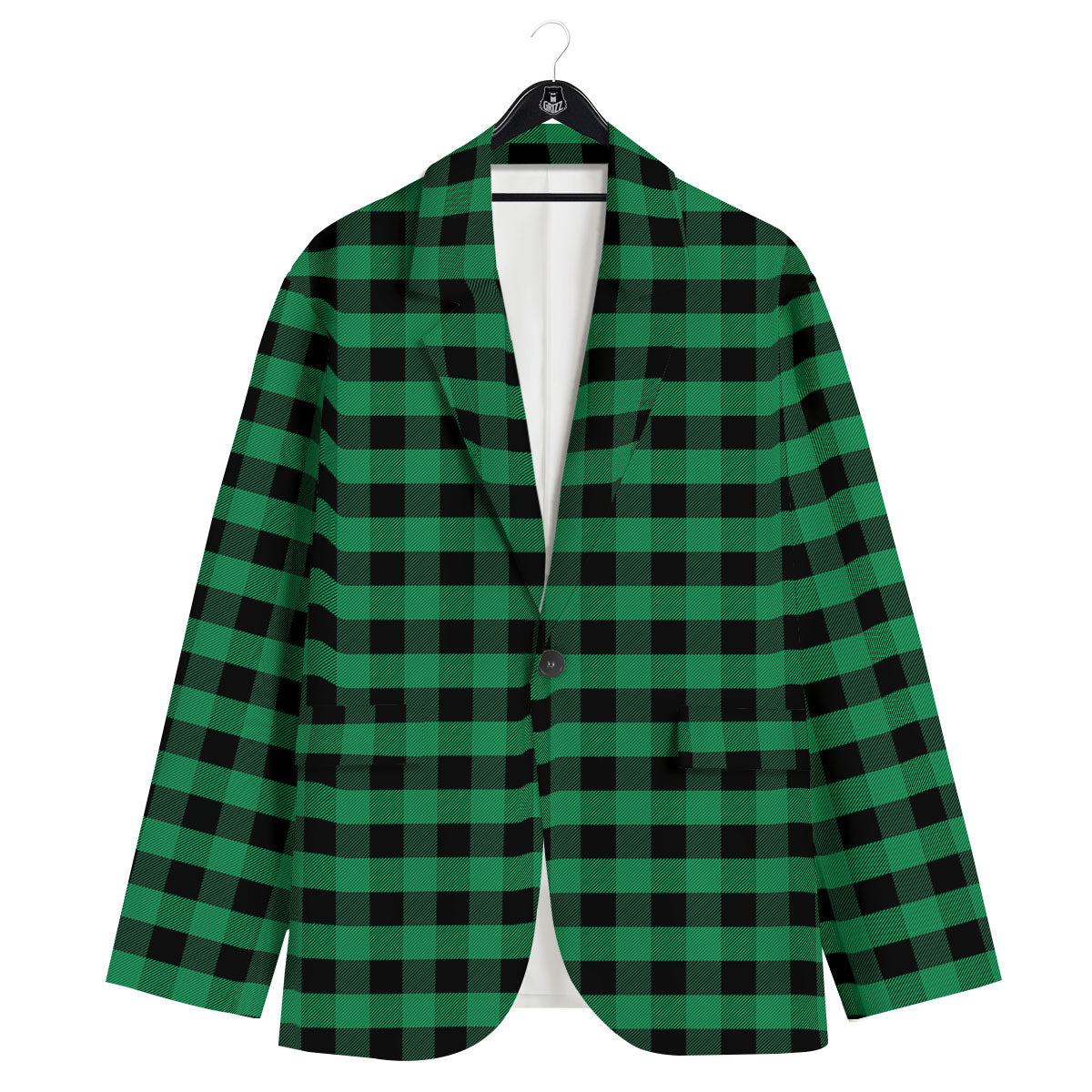 Buffalo Check Green Print Pattern Men's Sport Coat-grizzshop