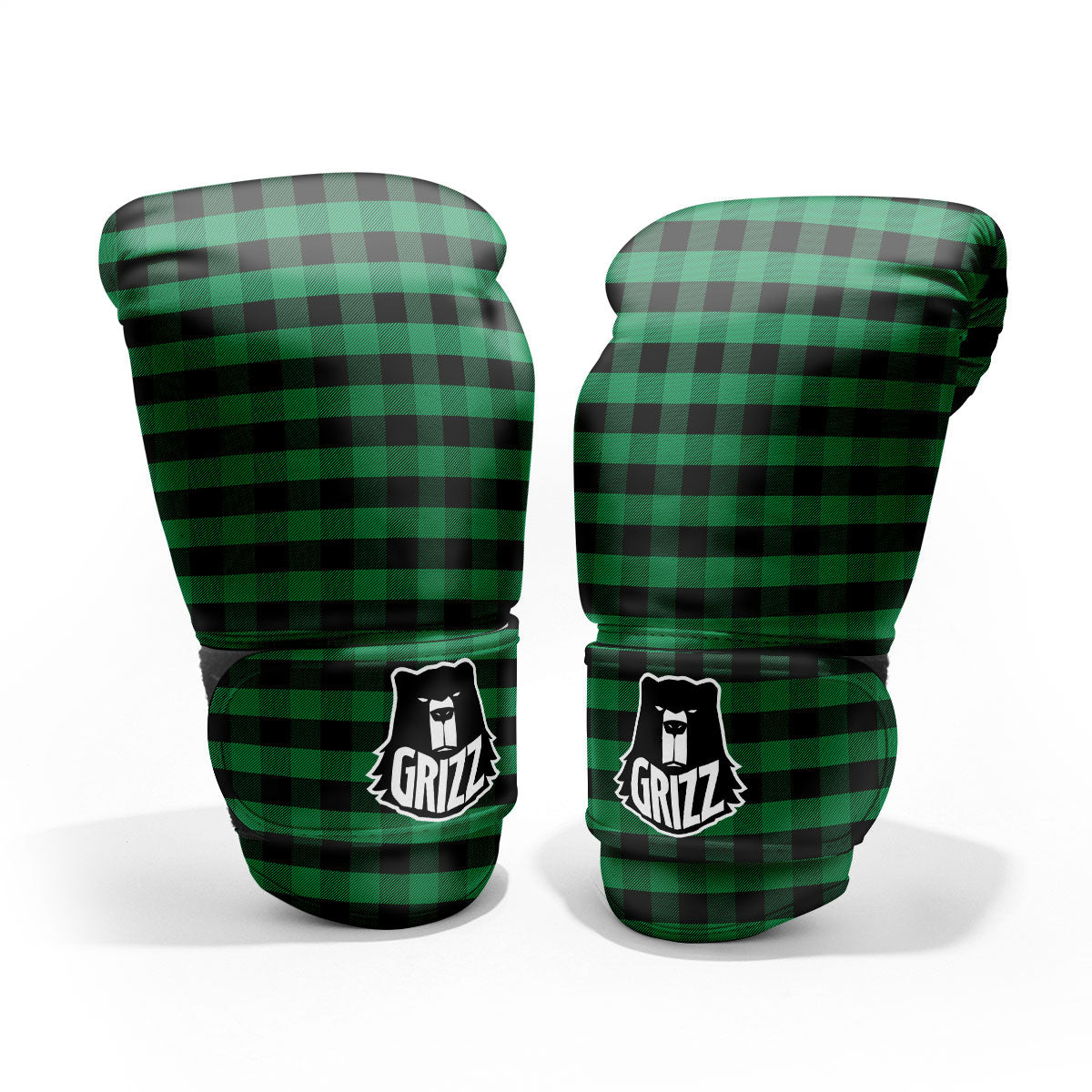 Buffalo Check Green Print Pattern Pro Boxing Glove