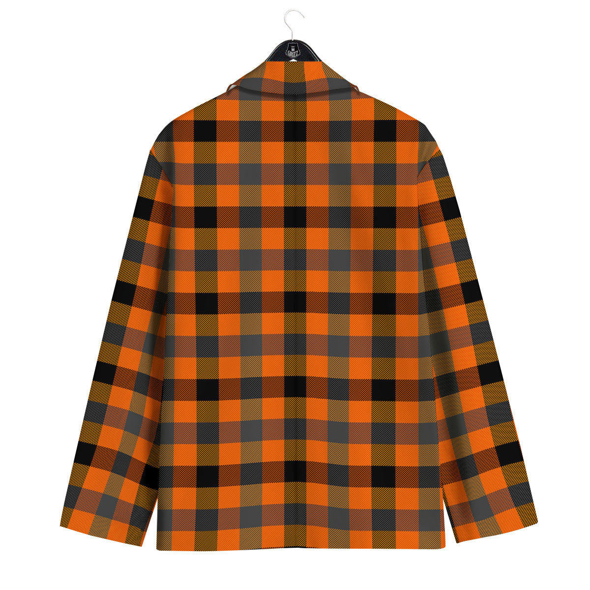 Buffalo Check Halloween Orange Print Men's Sport Coat-grizzshop