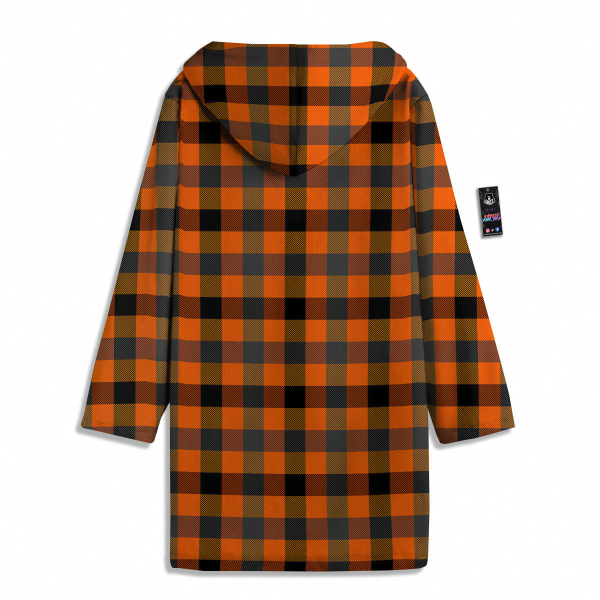 Buffalo Check Halloween Orange Print Men's Windbreaker Jacket-grizzshop