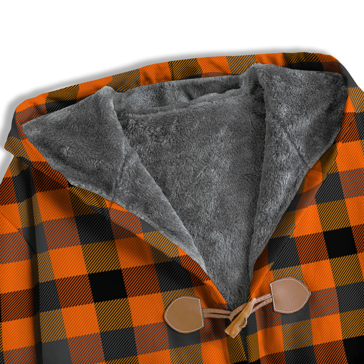 Buffalo Check Halloween Orange Print Men's Windbreaker Jacket-grizzshop