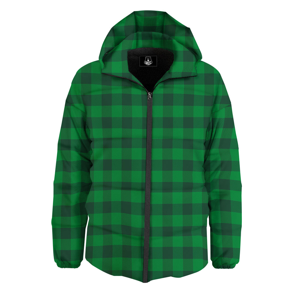 Buffalo Check Irish Green Print Pattern Down Jacket-grizzshop