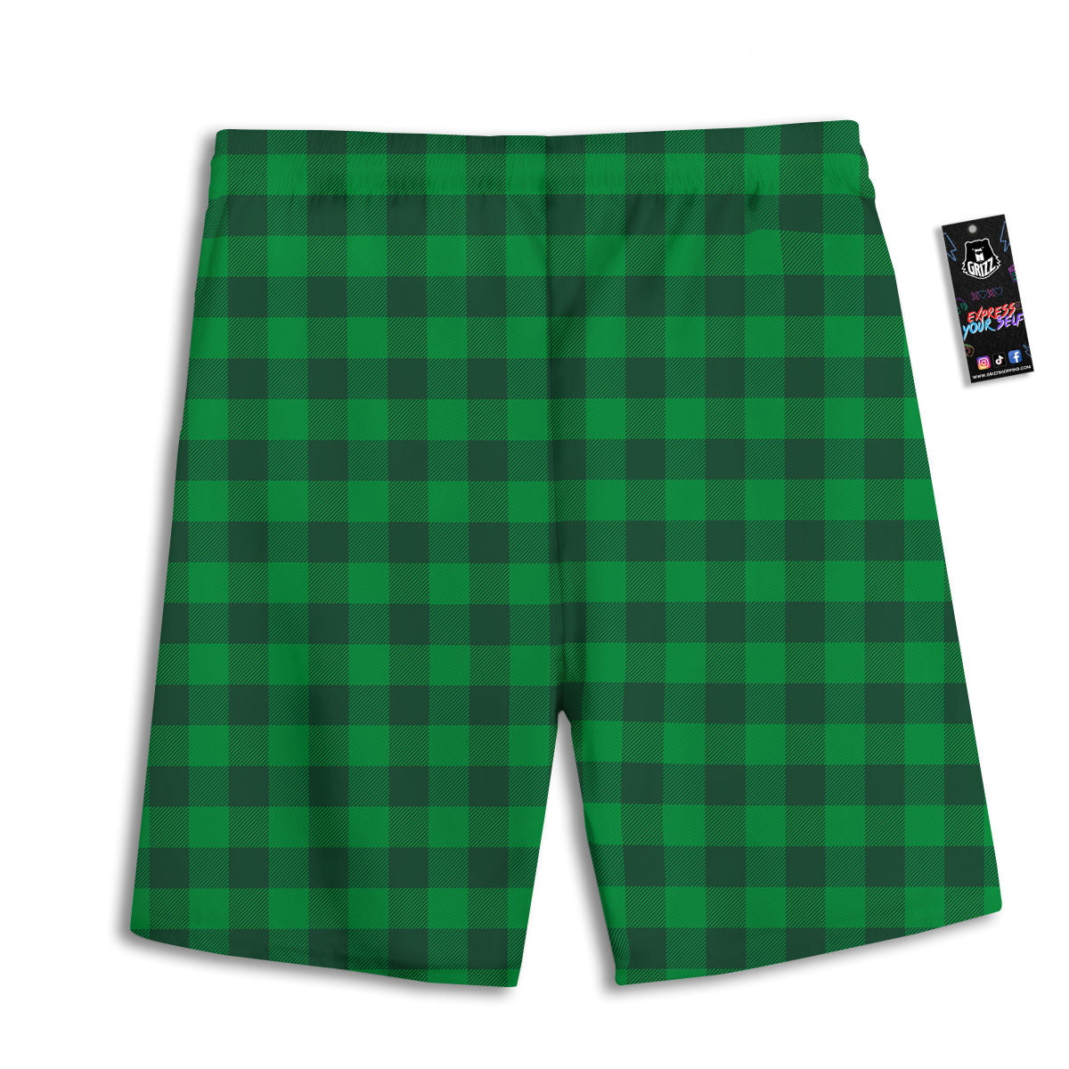 Buffalo Check Irish Green Print Pattern Men's Athletic Shorts