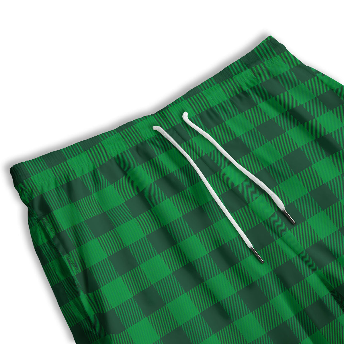 Buffalo Check Irish Green Print Pattern Men's Athletic Shorts