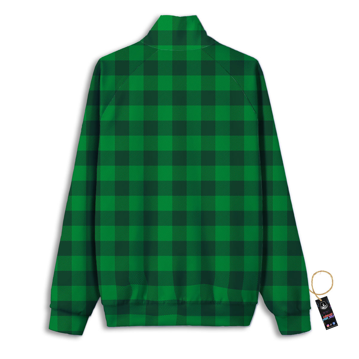 Buffalo Check Irish Green Print Pattern Track Jacket-grizzshop