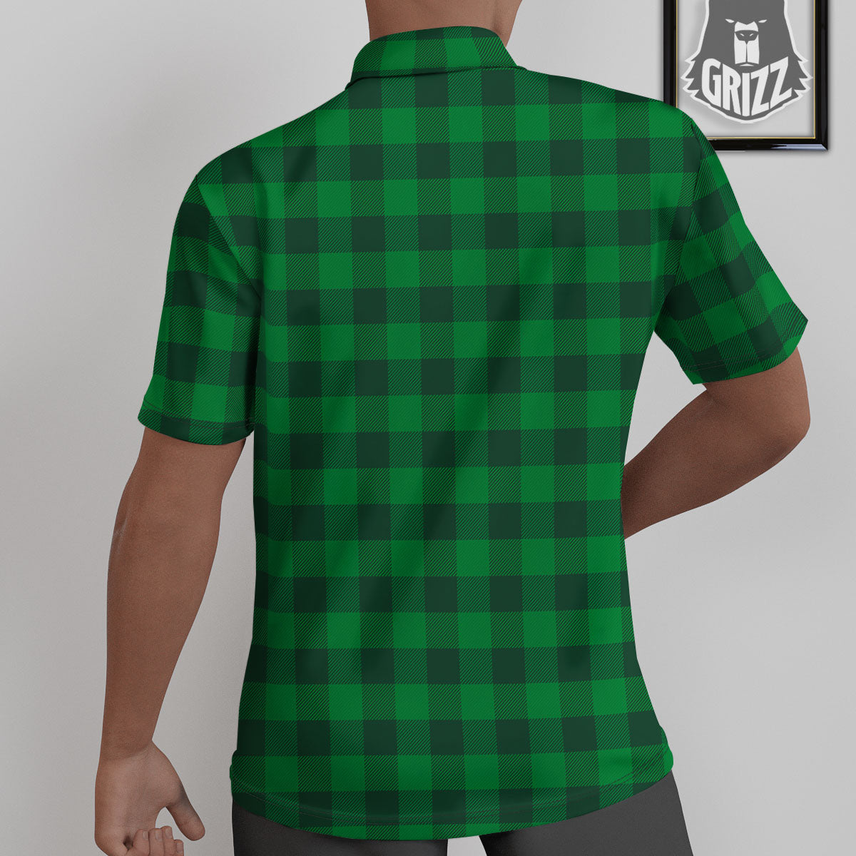 Buffalo Check Irish Green Print Pattern Untucked Shirts-grizzshop