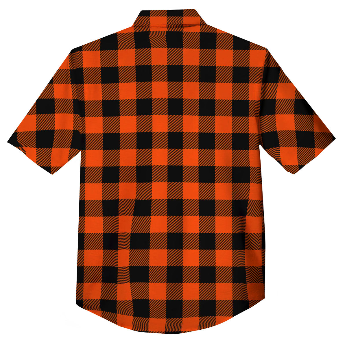 Buffalo Check Lava Orange Print Pattern Button Up Shirt-grizzshop