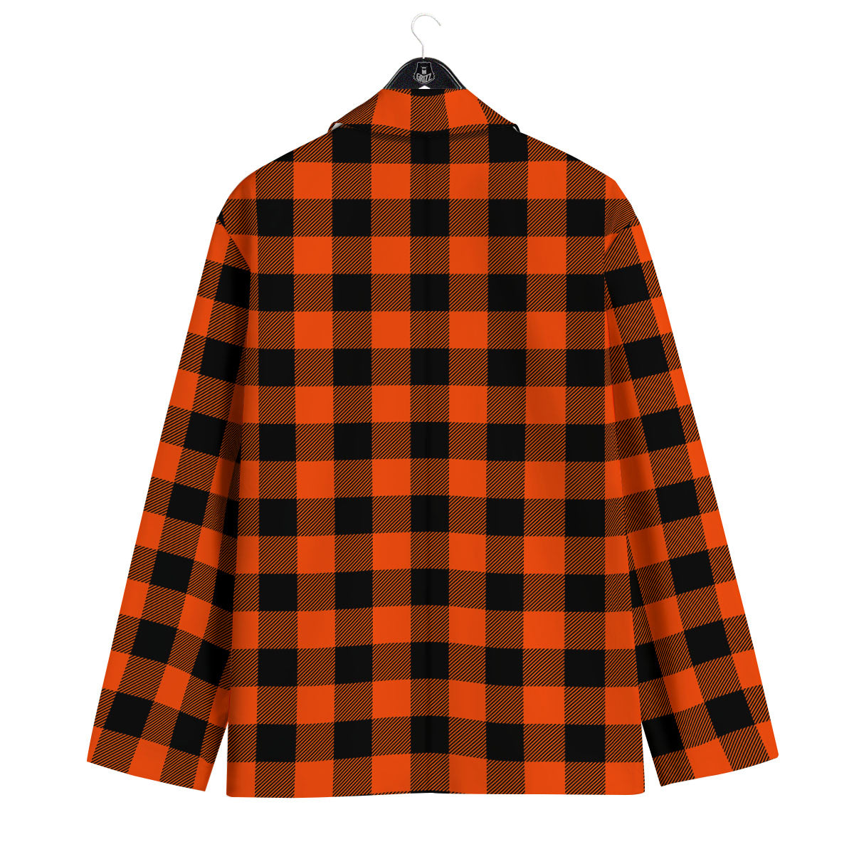 Buffalo Check Lava Orange Print Pattern Men's Sport Coat-grizzshop