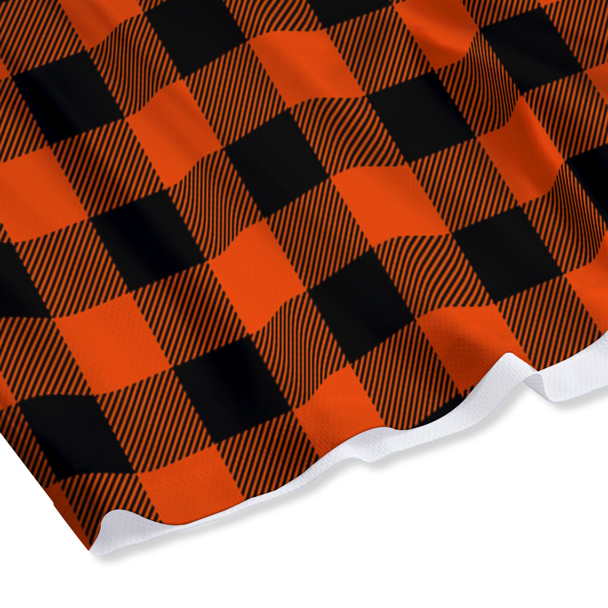 Buffalo Check Lava Orange Print Pattern Mesh Shorts