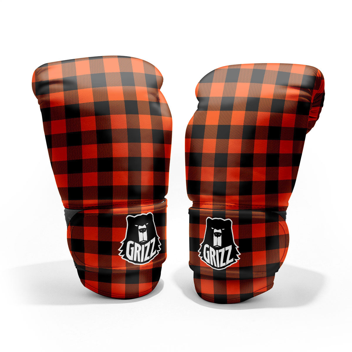 Buffalo Check Lava Orange Print Pattern Pro Boxing Glove