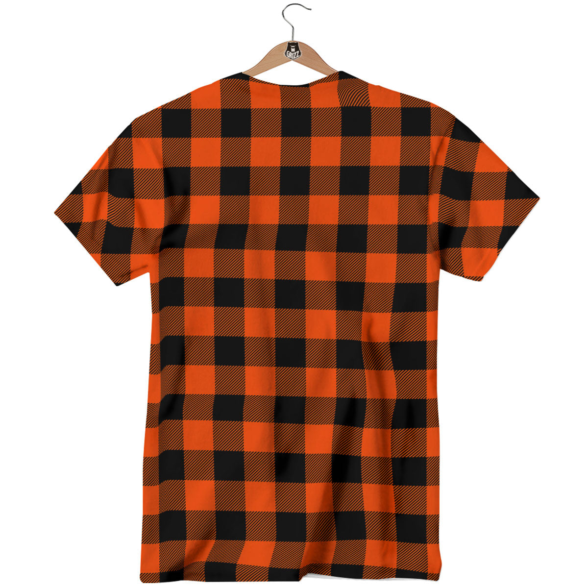 Buffalo Check Lava Orange Print Pattern T-Shirt-grizzshop