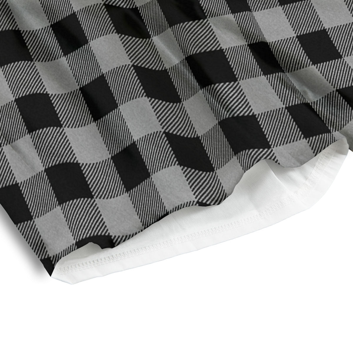 Buffalo Check Light Grey And Black Print Men's Athletic Shorts