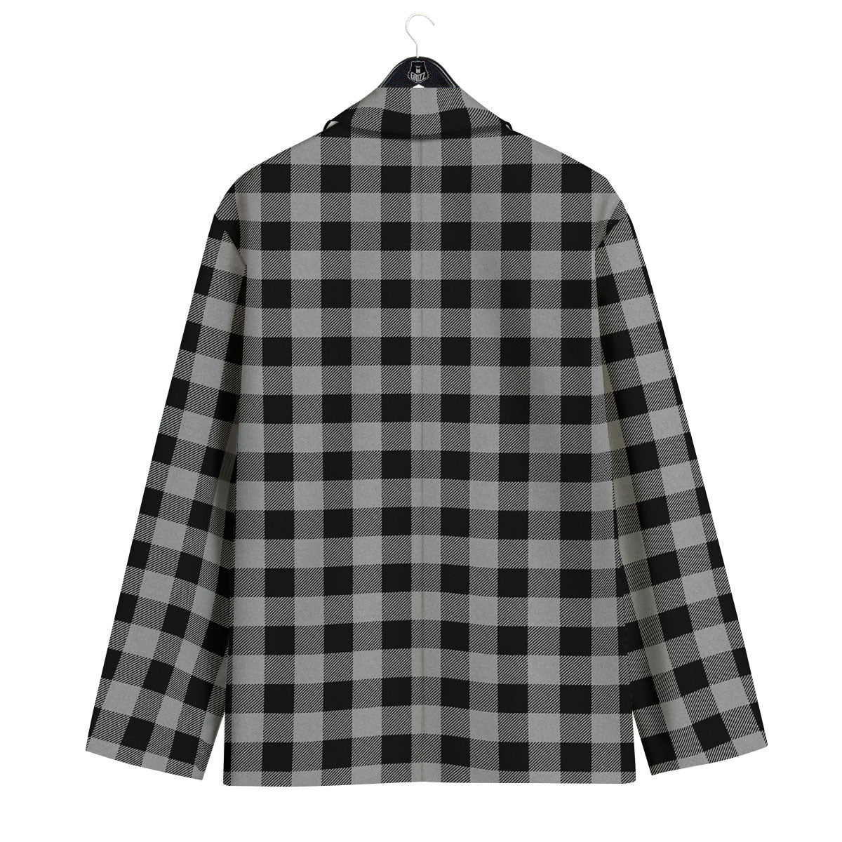 Buffalo Check Light Grey And Black Print Men's Sport Coat-grizzshop