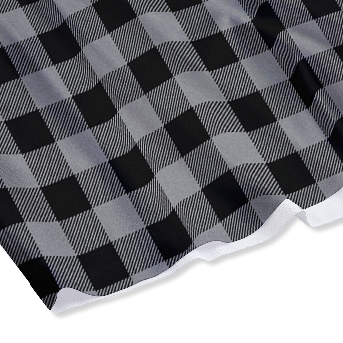 Buffalo Check Light Grey And Black Print Mesh Shorts